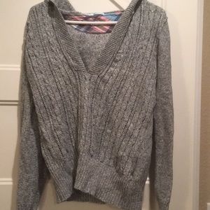 Grey V-neck sweater